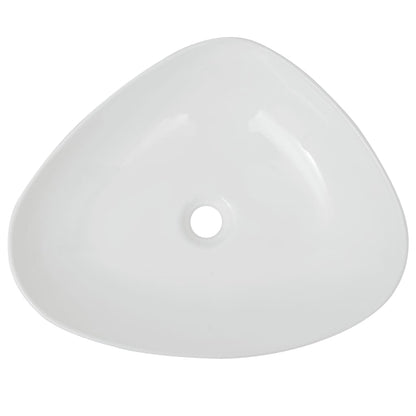 Waschbecken Dreiecksform Keramik Weiß 50,5 x 41 x 12 cm - Pazzar.ch