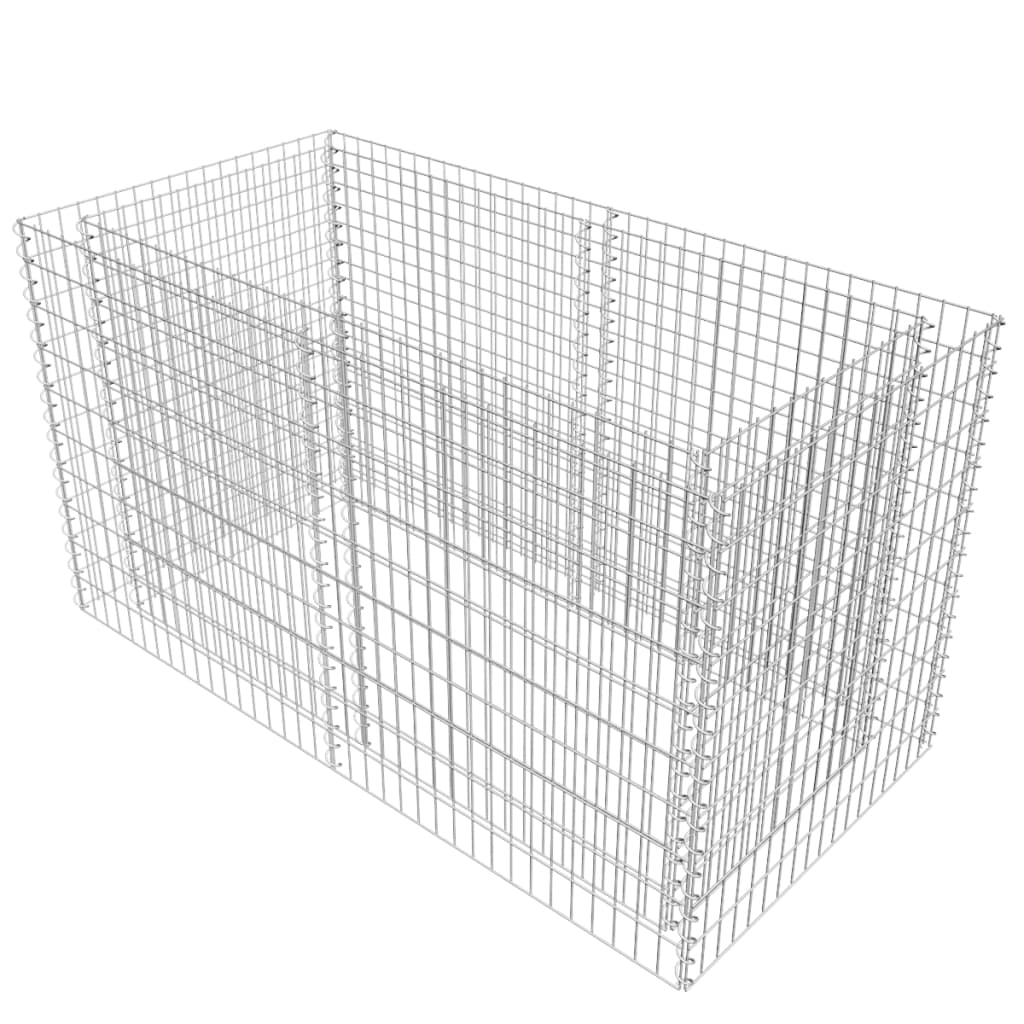 Gabionen-Hochbeet Stahl 180×90×100 cm Silbern - Pazzar.ch