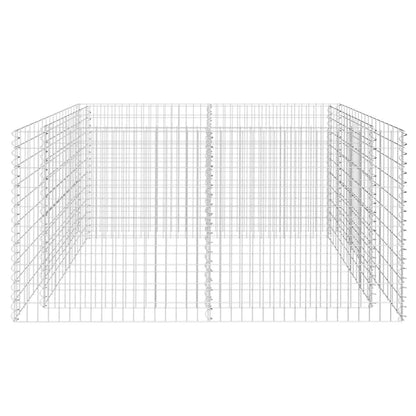 Gabionen-Hochbeet Stahl 180×90×100 cm Silbern - Pazzar.ch