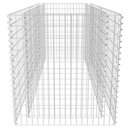 Gabionen-Hochbeet Stahl 180×90×100 cm Silbern - Pazzar.ch