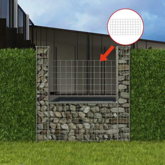 Gabionenkorb U-Form Stahl 160×20×150 cm - Pazzar.ch