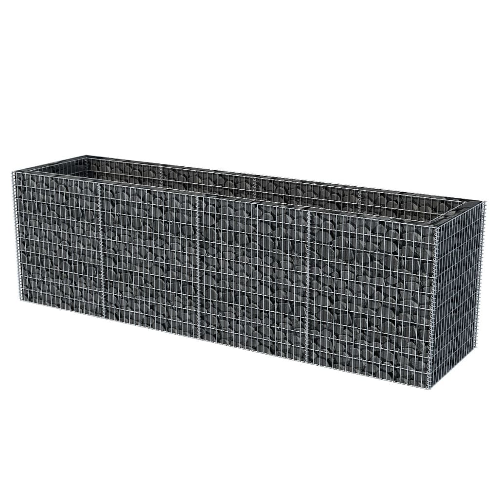 Gabionen-Hochbeet Stahl 360×90×100 cm - Pazzar.ch