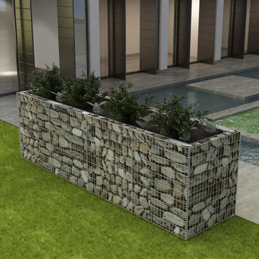 Gabionen-Hochbeet Stahl 360×90×100 cm - Pazzar.ch