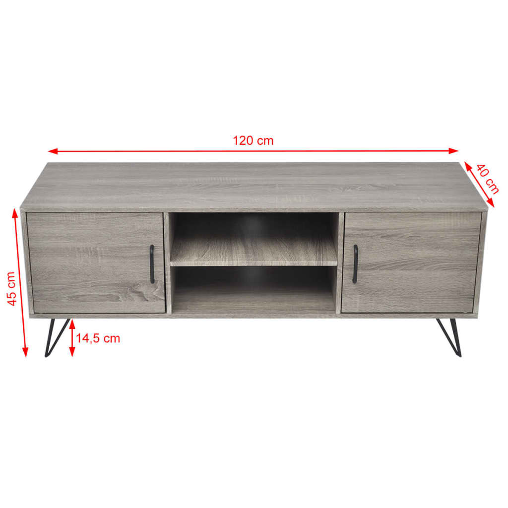 TV-Schrank Grau 120x40x45 cm Grau - Pazzar.ch