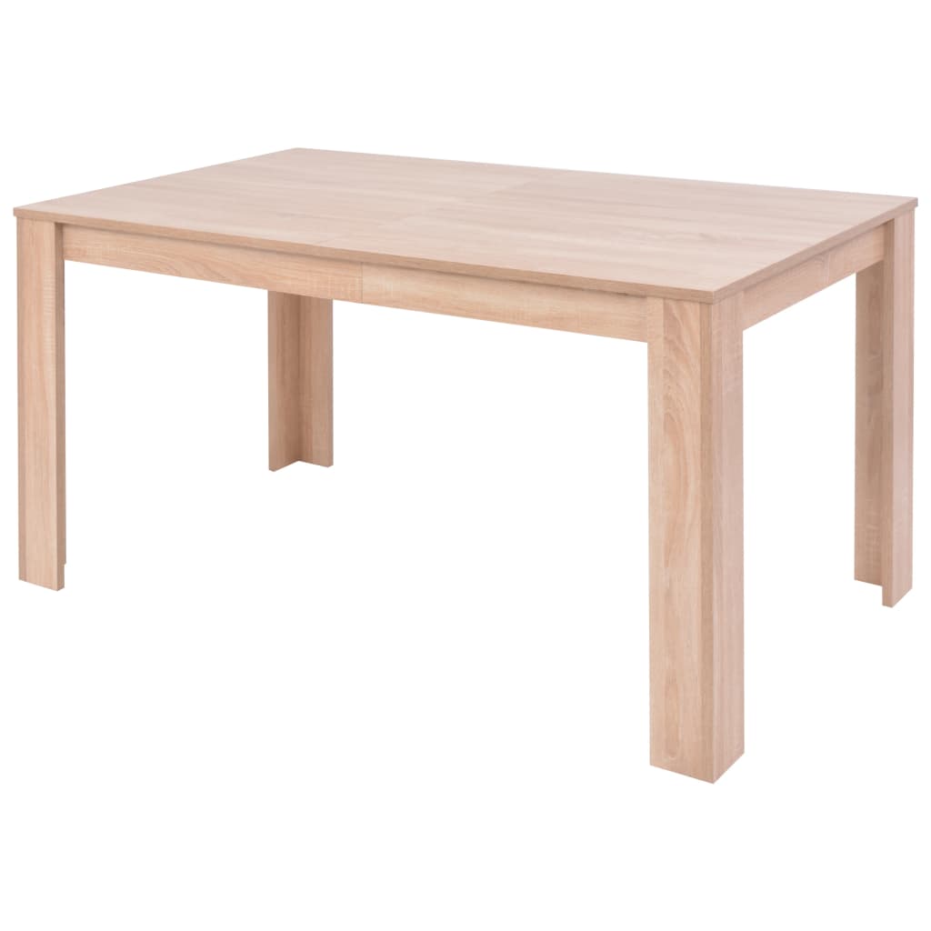 Esszimmertisch und Stühle 7-tlg. Kunstleder Eiche Cremeweiß - Pazzar.ch