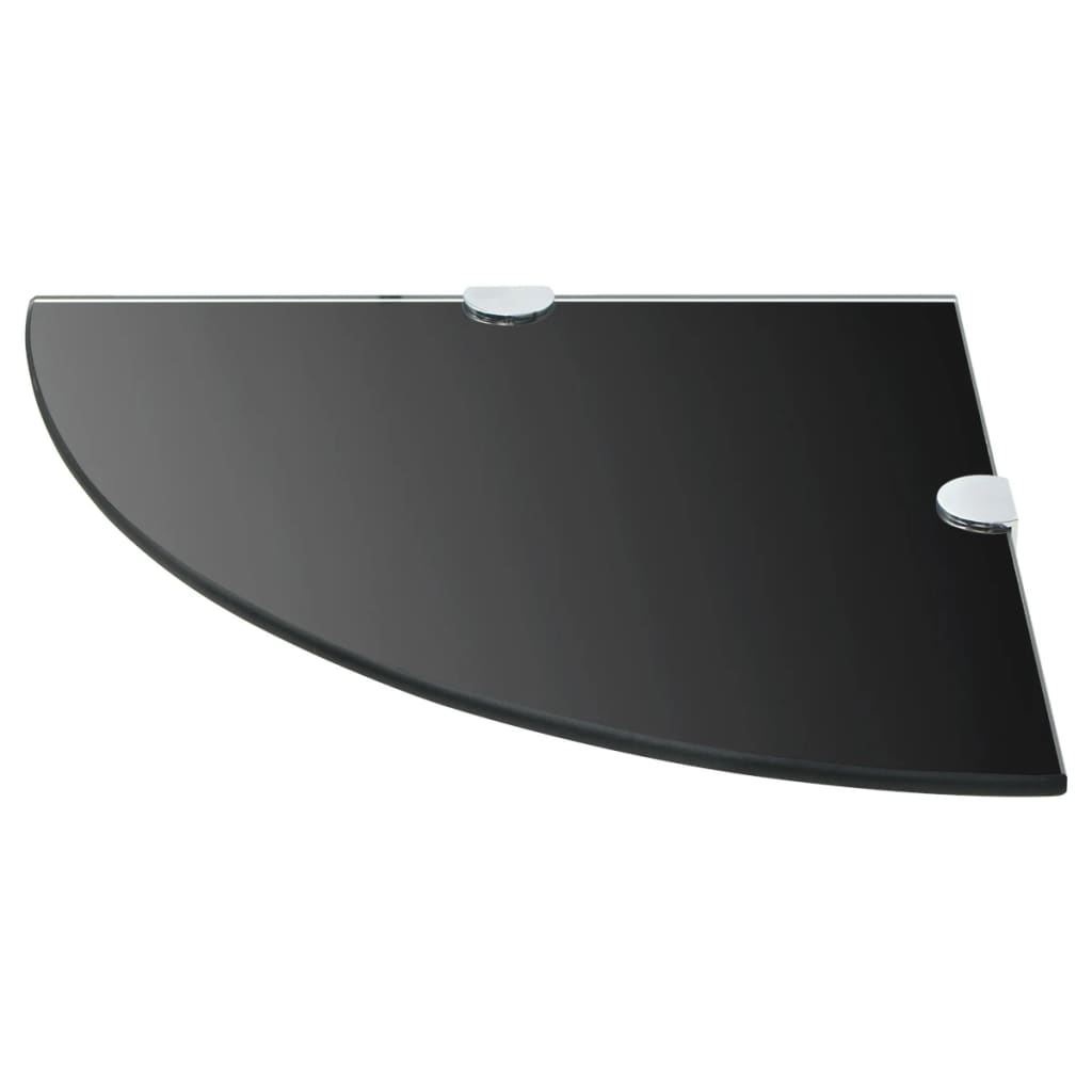 Eckregal mit verchromten Halterungen Glas Schwarz 35 x 35 cm - Pazzar.ch