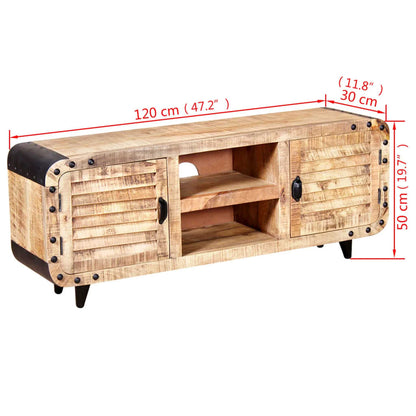 TV-Schrank Raues Mangoholz 120 x 30 x 50 cm - Pazzar.ch