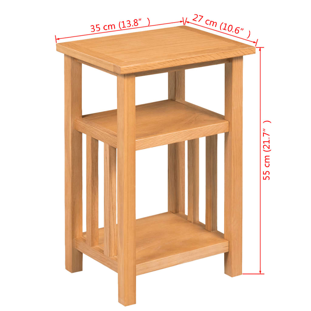 Beistelltisch mit Zeitungsablage 27x35x55 cm Massivholz Eiche - Pazzar.ch