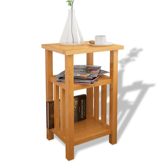 Beistelltisch mit Zeitungsablage 27x35x55 cm Massivholz Eiche - Pazzar.ch