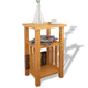 Beistelltisch mit Zeitungsablage 27x35x55 cm Massivholz Eiche