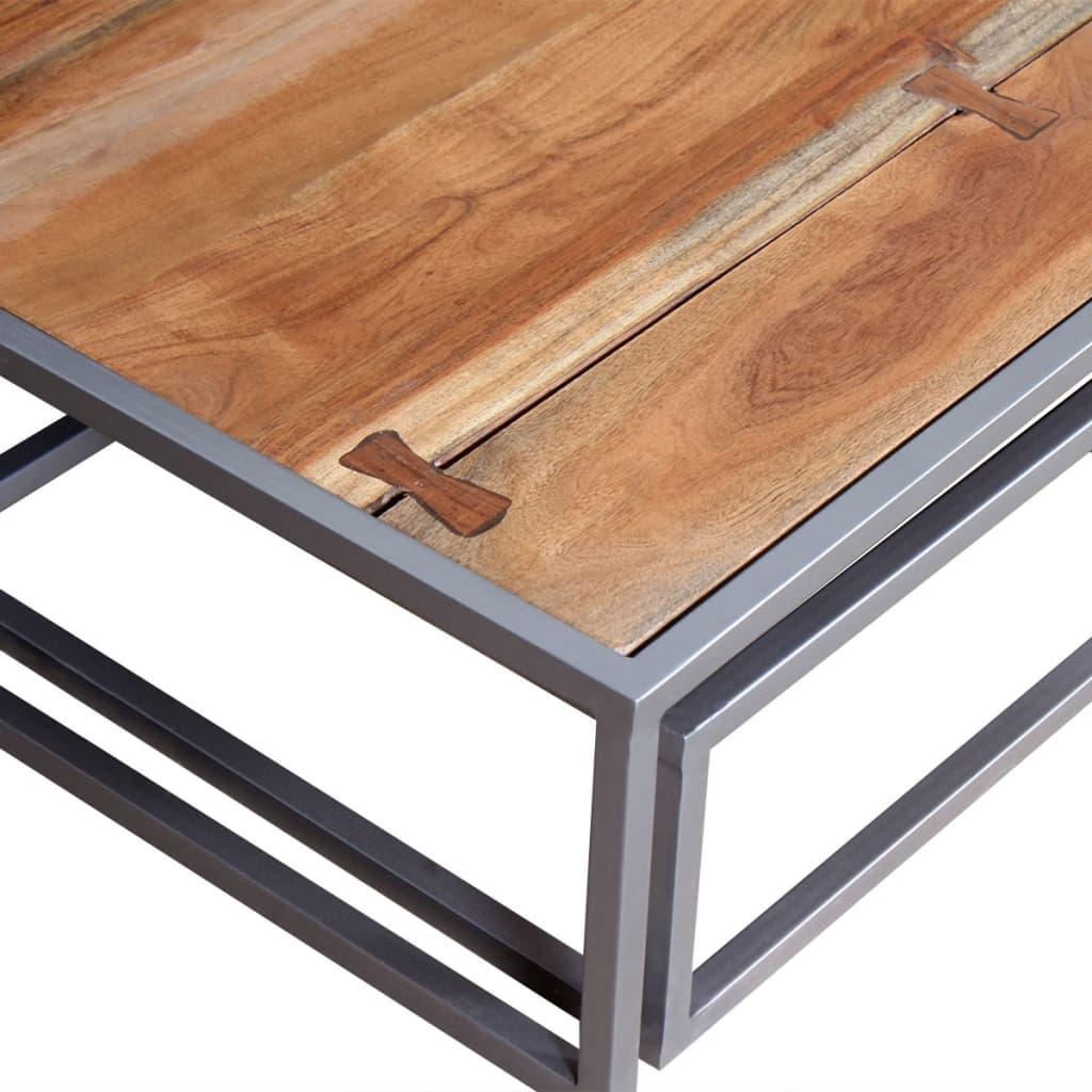 Zweiteiliges Couchtisch-Set Akazienholz Massiv - Pazzar.ch