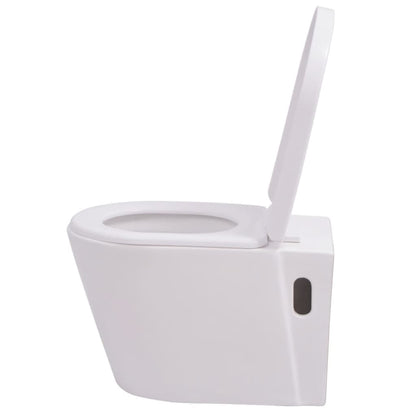 Wandmontierte Toilette Keramik Weiß - Pazzar.ch