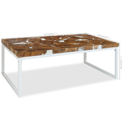 Couchtisch Teak Harz 110 x 60 x 40 cm - Pazzar.ch