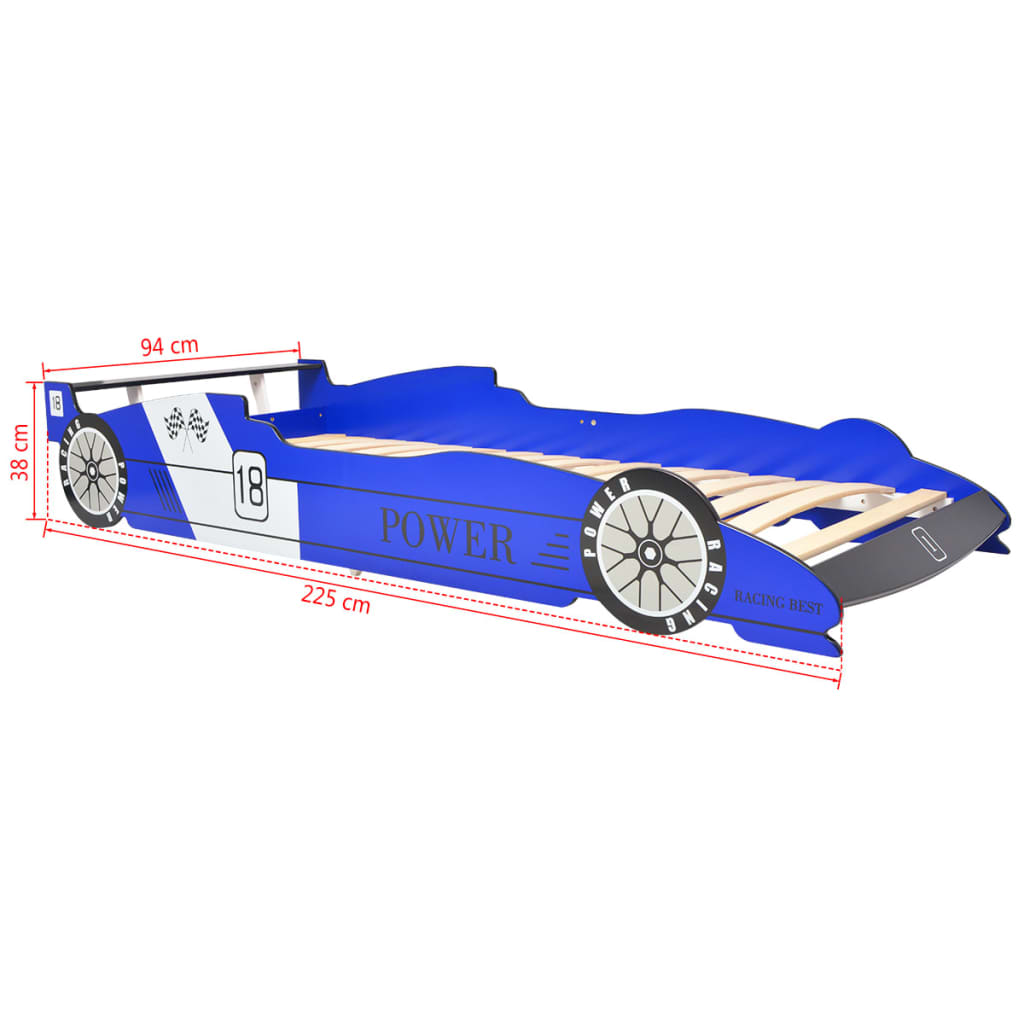 Kinder Rennwagen-Bett 90x200 cm Blau - Pazzar.ch