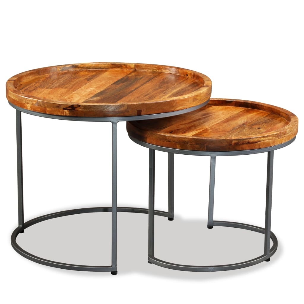 Beistelltisch-Set 2 Stk. Mangoholz Massiv - Pazzar.ch