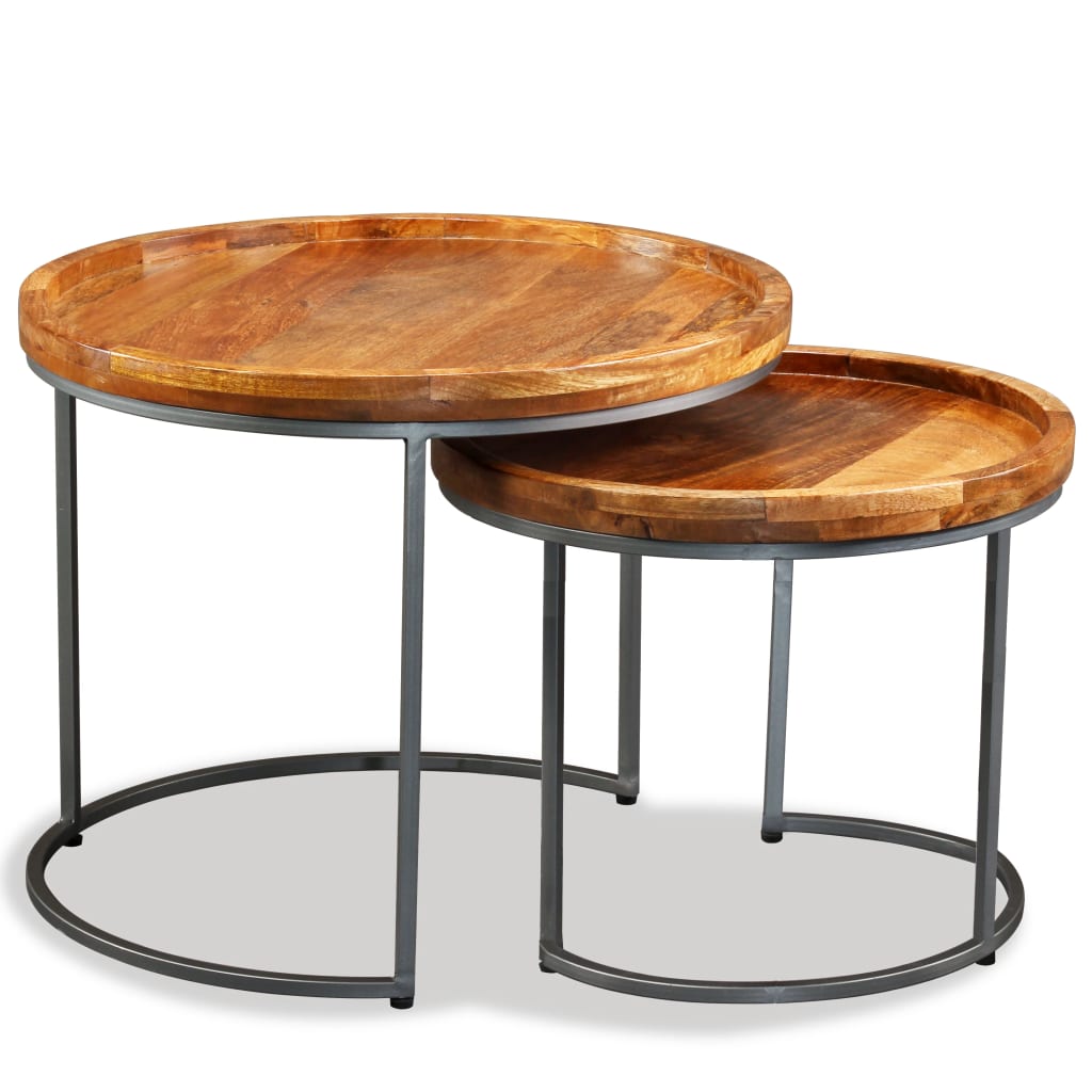 Beistelltisch-Set 2 Stk. Mangoholz Massiv - Pazzar.ch