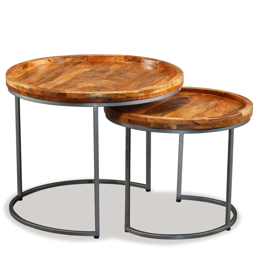 Beistelltisch-Set 2 Stk. Mangoholz Massiv - Pazzar.ch