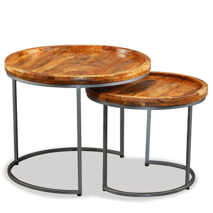 Beistelltisch-Set 2 Stk. Mangoholz Massiv - Pazzar.ch