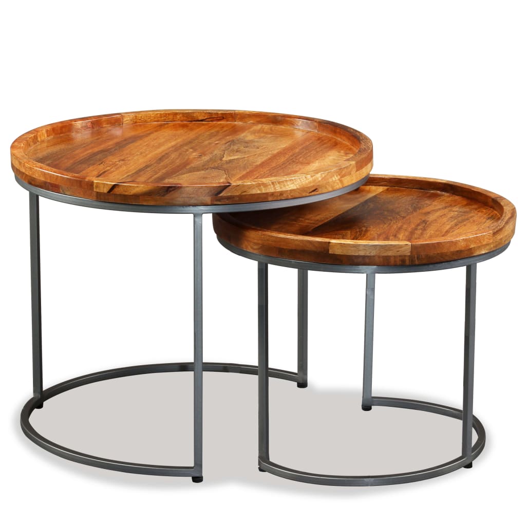 Beistelltisch-Set 2 Stk. Mangoholz Massiv - Pazzar.ch