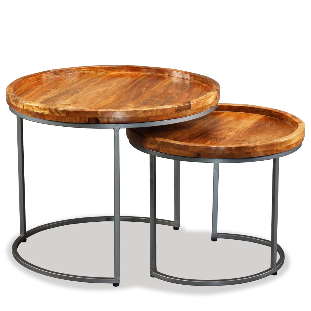 Beistelltisch-Set 2 Stk. Mangoholz Massiv - Pazzar.ch