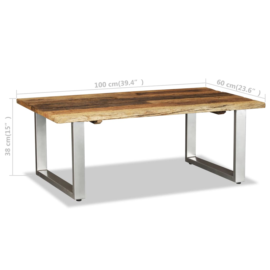 Couchtisch Recyceltes Massivholz 100x60x38 cm - Pazzar.ch