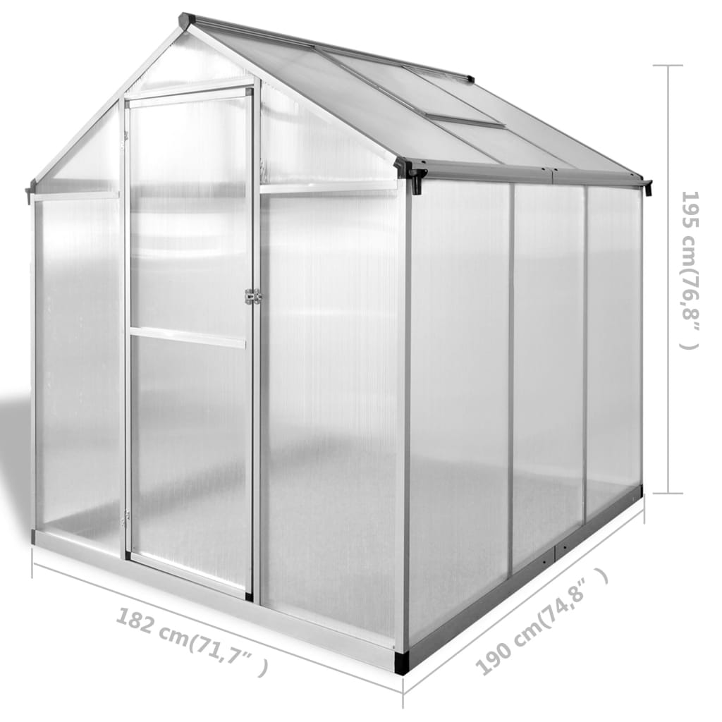 Gewächshaus Verstärkt Aluminium 3,46 m³ - Pazzar.ch