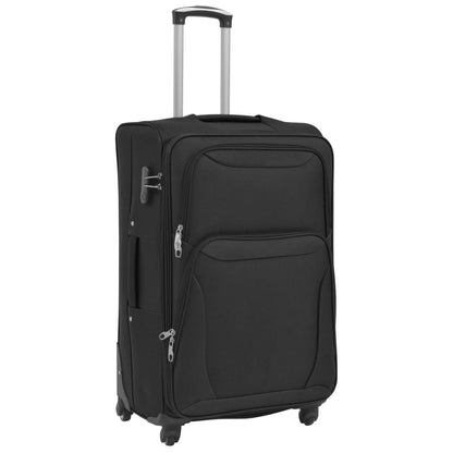 3-tlg. Weichgepäck Trolley-Set Schwarz - Pazzar.ch