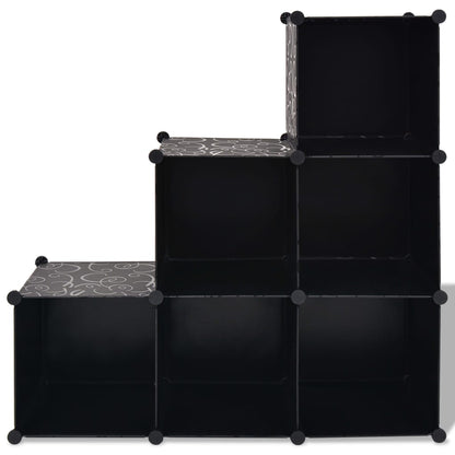 Regalsystem Würfel-Regal mit 6 Fächern Schwarz - Pazzar.ch