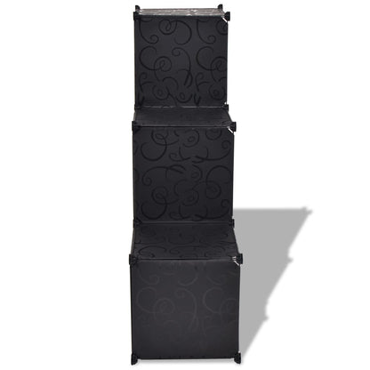 Regalsystem Würfel-Regal mit 6 Fächern Schwarz - Pazzar.ch