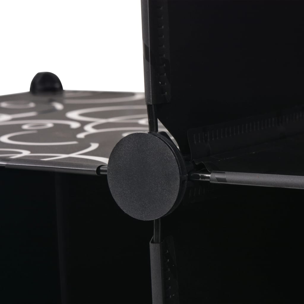 Regalsystem Würfel-Regal mit 6 Fächern Schwarz