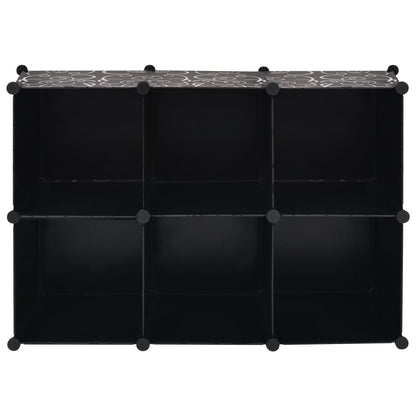 Regalsystem Würfel-Regal mit 6 Fächern Schwarz - Pazzar.ch