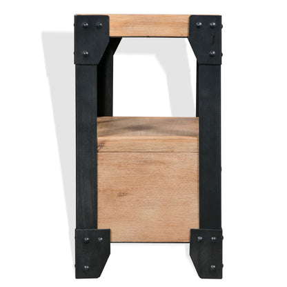 Nachttisch Akazienholz Massiv Stahl 40 x 30 x 54 cm - Pazzar.ch