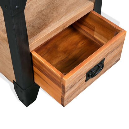 Nachttisch Akazienholz Massiv Stahl 40 x 30 x 54 cm - Pazzar.ch