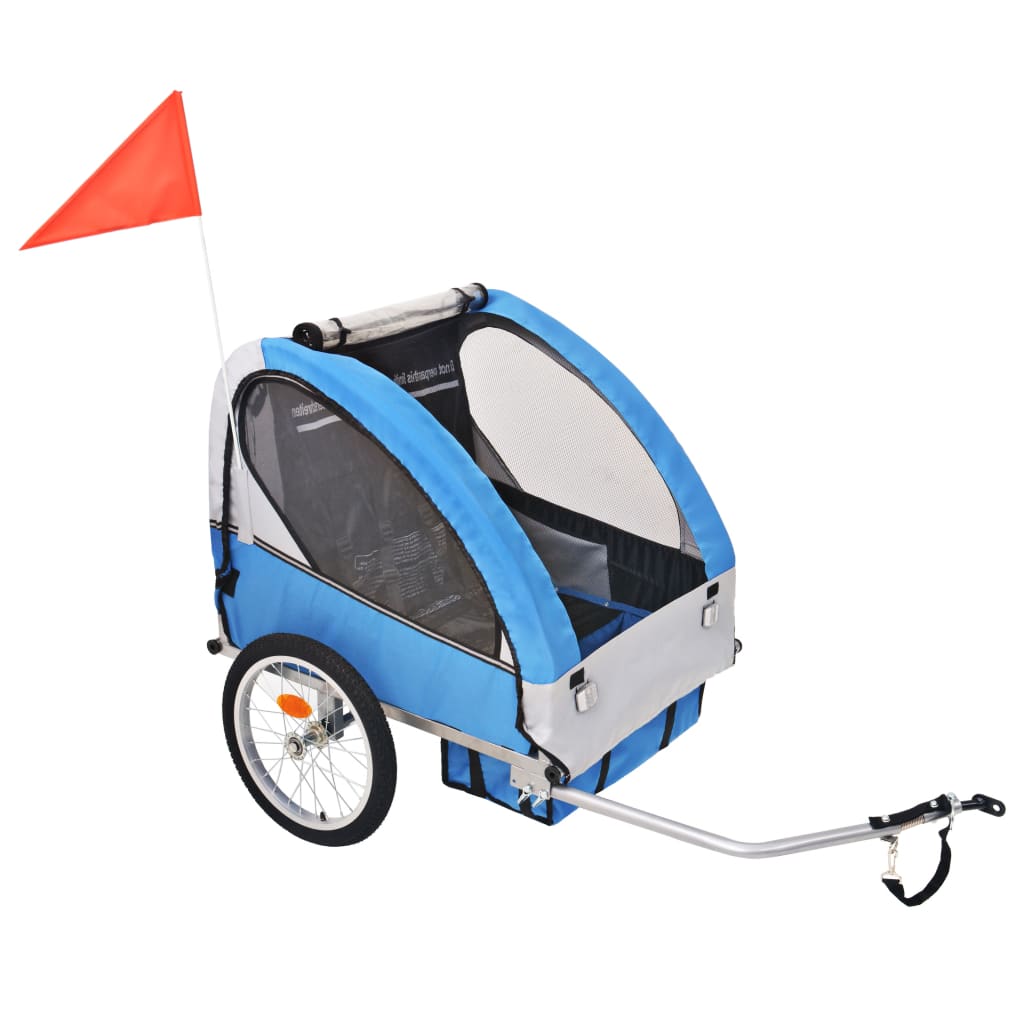 Fahrradanhänger Grau und Blau 30 kg - Pazzar.ch