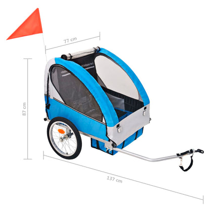 Fahrradanhänger Grau und Blau 30 kg - Pazzar.ch