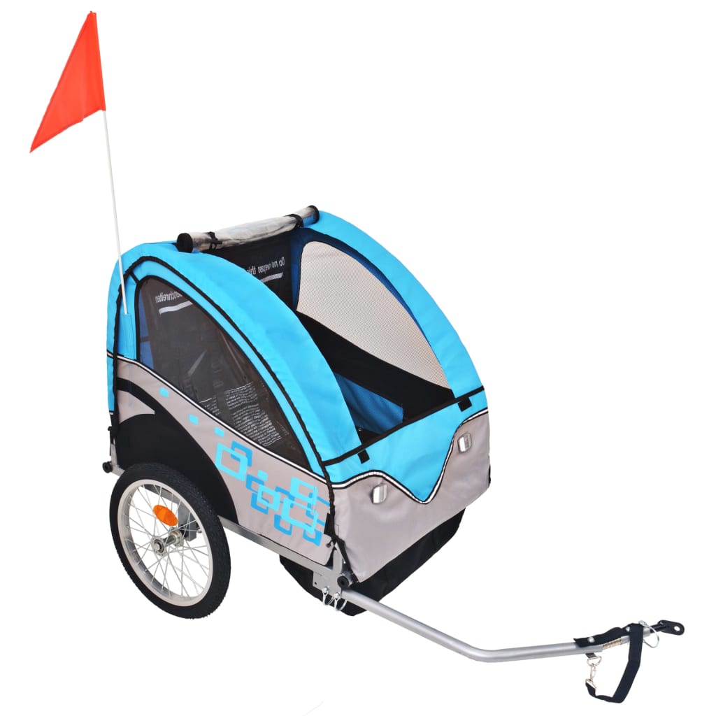 Fahrradanhänger Grau und Blau 30 kg - Pazzar.ch