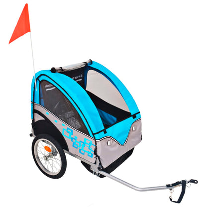 Fahrradanhänger Grau und Blau 30 kg - Pazzar.ch
