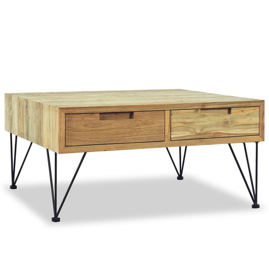 Couchtisch 80 x 80 x 40 cm Teak Massiv - Pazzar.ch