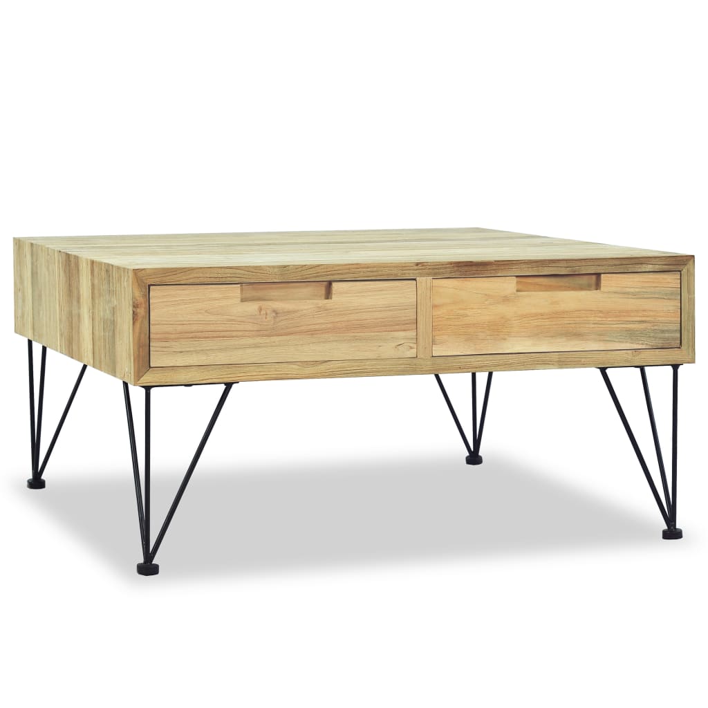 Couchtisch 80 x 80 x 40 cm Teak Massiv - Pazzar.ch