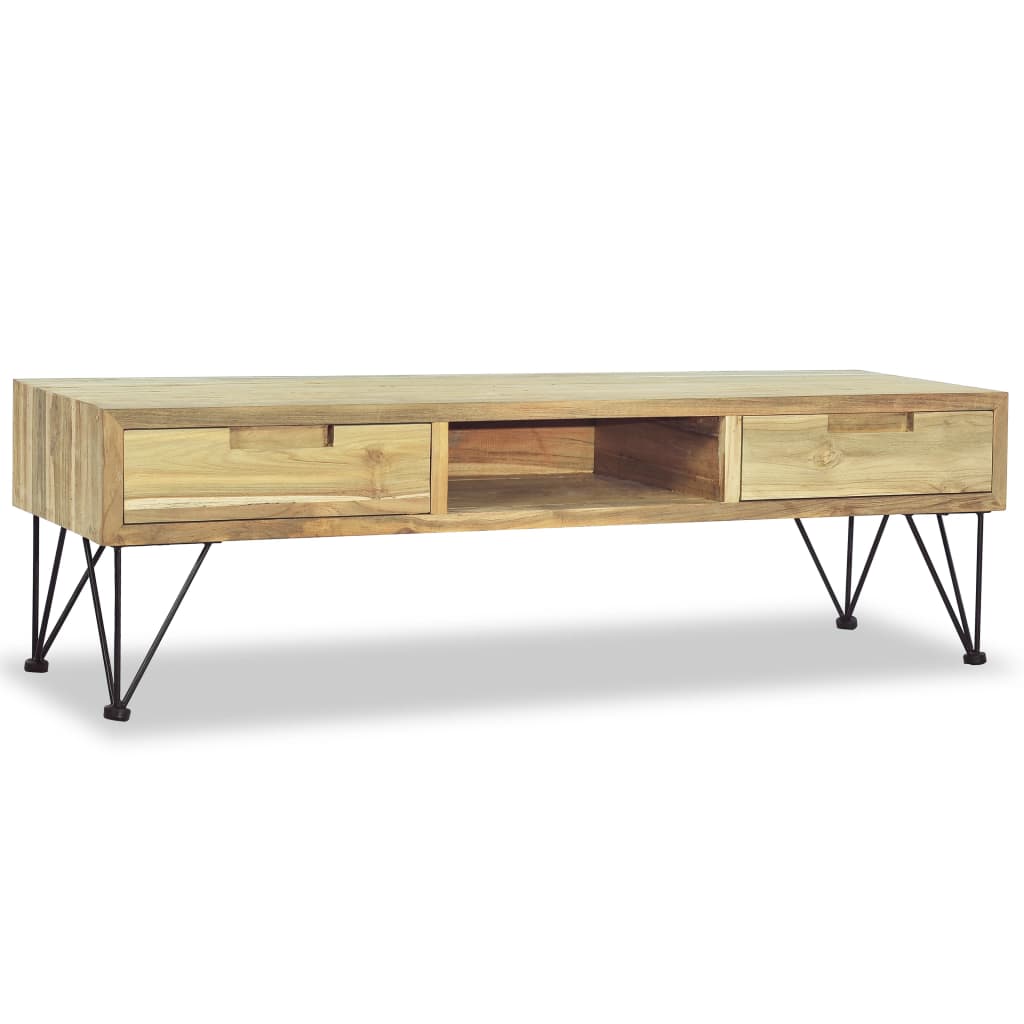 TV-Schrank 120 x 35 x 35 cm Teak Massiv - Pazzar.ch