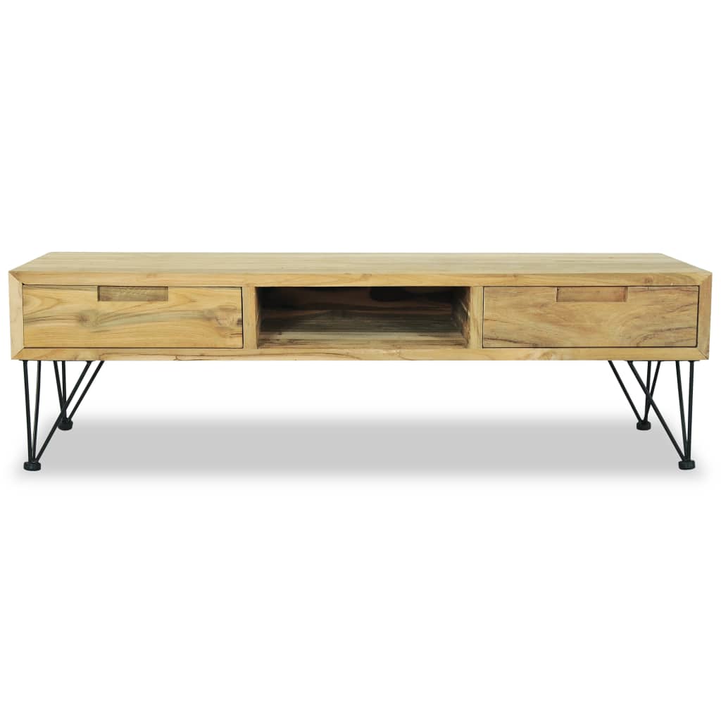 TV-Schrank 120 x 35 x 35 cm Teak Massiv - Pazzar.ch