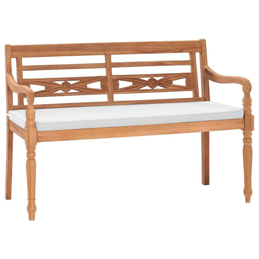 Batavia Gartenbank mit Polstern 120 cm Teak - Pazzar.ch
