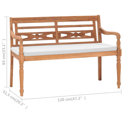 Batavia Gartenbank mit Polstern 120 cm Teak - Pazzar.ch