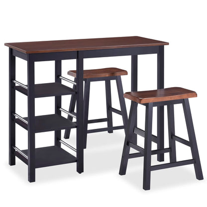 Bar Set 3 Stück MDF Schwarz - Pazzar.ch