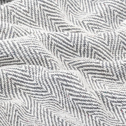Überwurf Baumwolle Fischgrätenmuster 160x210 cm Grau - Pazzar.ch
