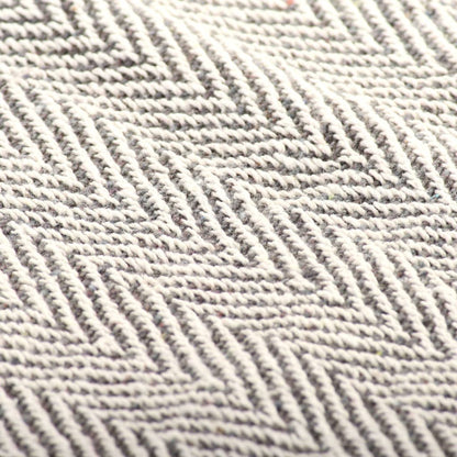 Überwurf Baumwolle Fischgrätenmuster 160x210 cm Grau - Pazzar.ch