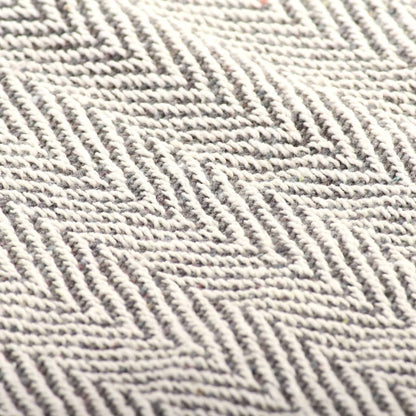 Überwurf Baumwolle Fischgrätenmuster 220x250 cm Grau - Pazzar.ch