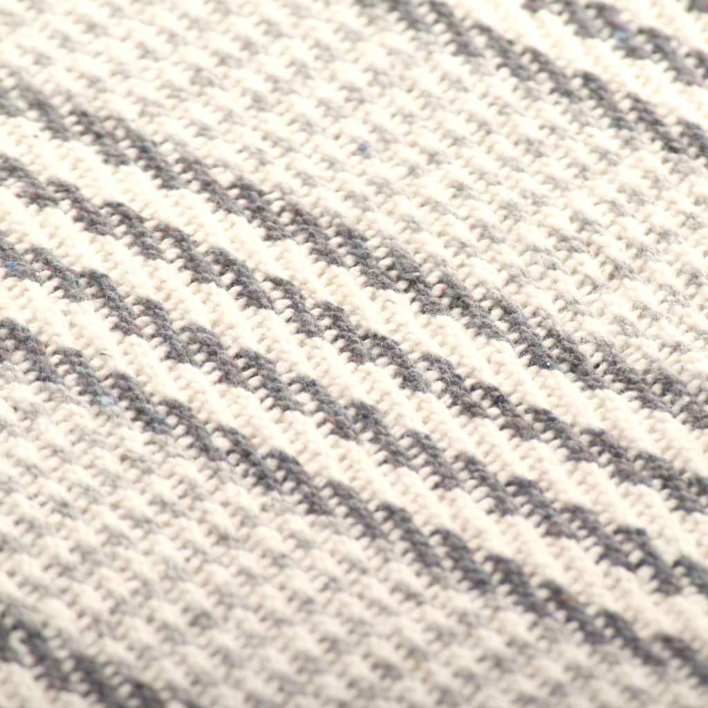 Überwurf Baumwolle Streifen 220x250 cm Grau und Weiß - Pazzar.ch