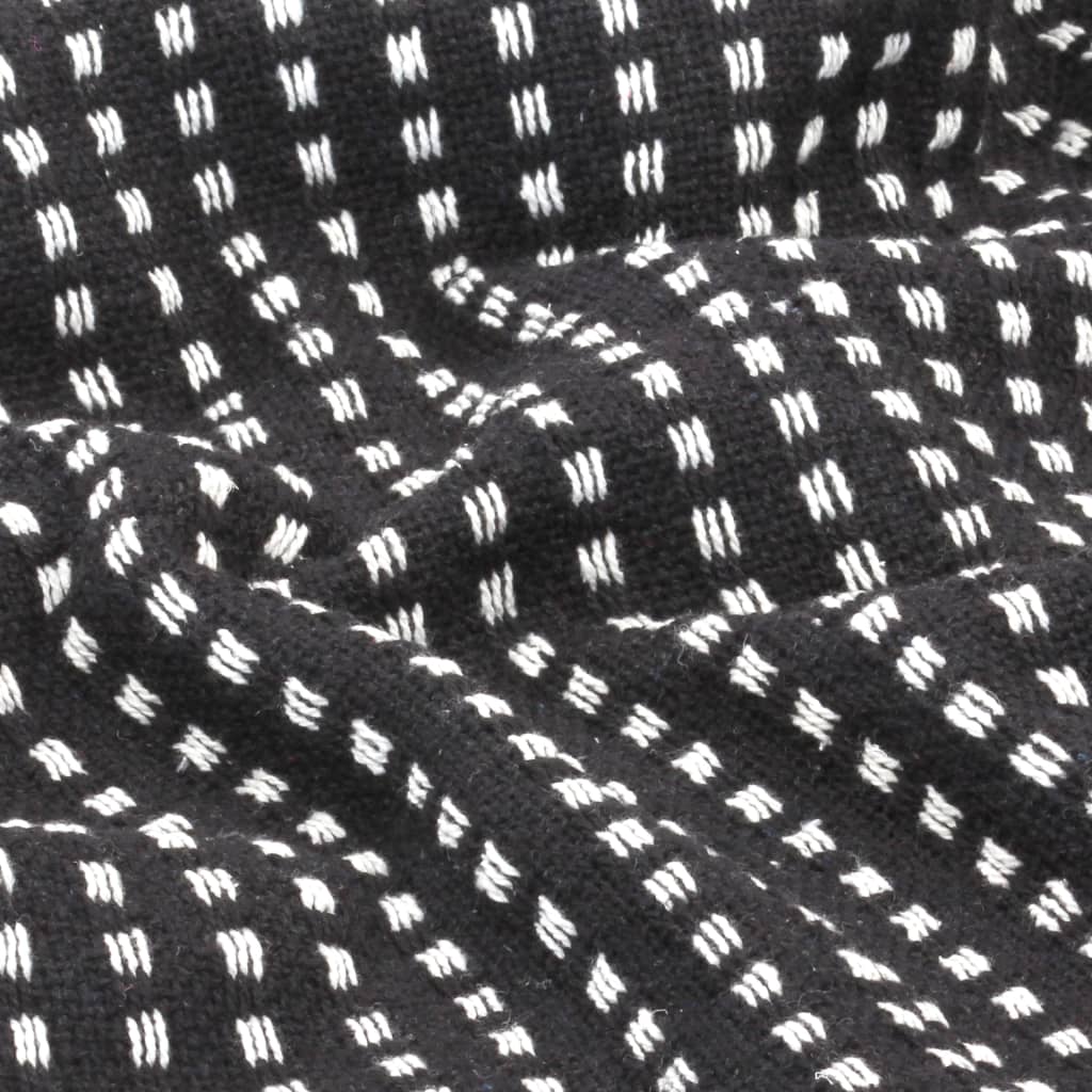 Überwurf Baumwolle Kariert 125x150 cm Schwarz - Pazzar.ch