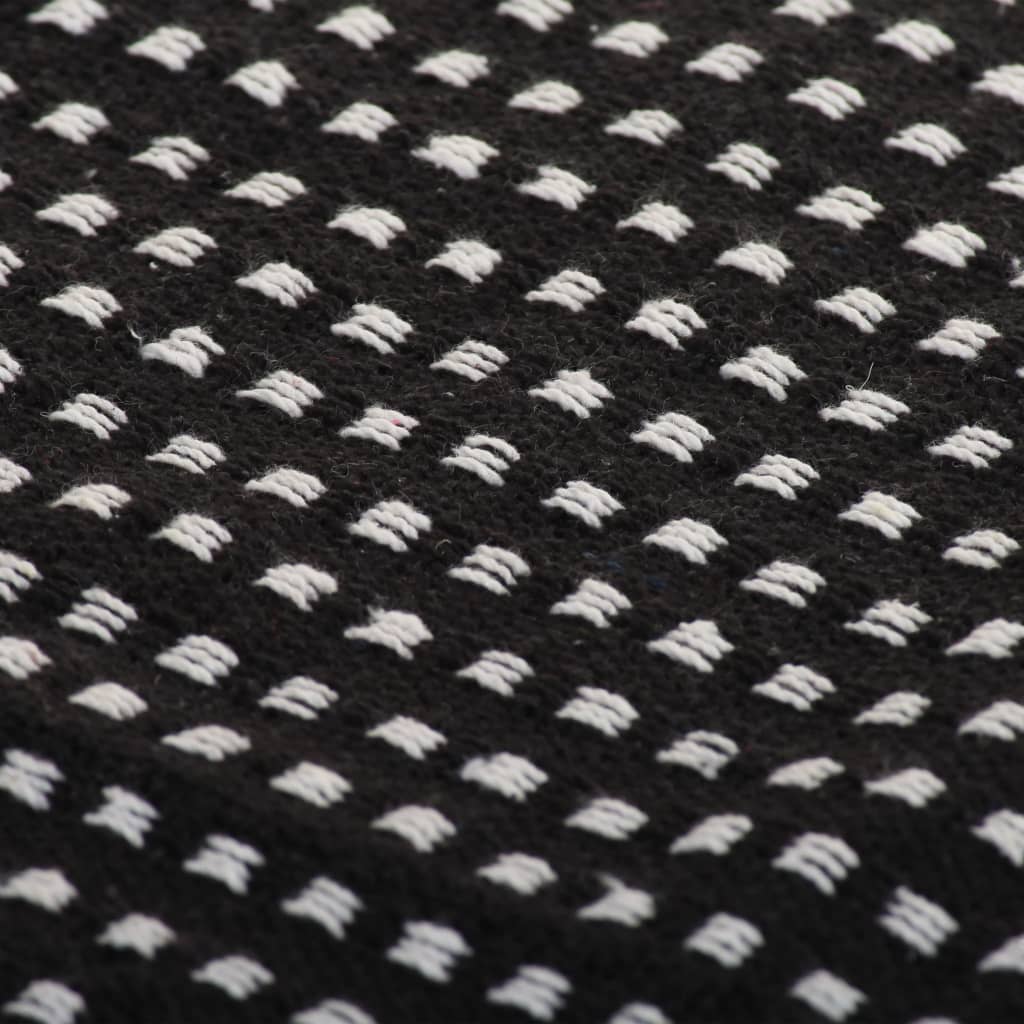 Überwurf Baumwolle Kariert 220x250 cm Schwarz - Pazzar.ch